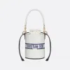 迪奥/Dior 小号 Dior Vibe 水桶包 白色和蓝色光滑牛皮革 M8703OOBR_M933_TU
