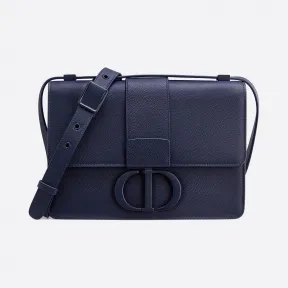 迪奥/Dior 30 Montaigne 哑光靛蓝色压花颗粒纹牛皮革翻盖包 M9203IBFK-M85B