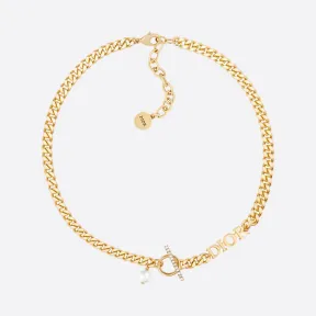 迪奥/Dior Dio(r)evolution 白色树脂珠饰和仿水晶金色饰面项圈 N1125DVOCY-D301