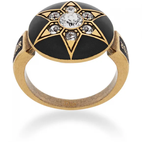 迪奥/Dior  d noir 镀金复古金属戒指 R0410DNOCY D910