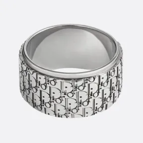 迪奥/Dior Dior Oblique 图案银质戒指 R0893HOMST-D990