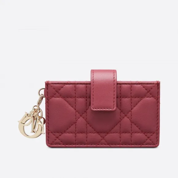 迪奥/Dior 木槿粉色羊皮革 Lady Dior 5 格卡夹 S0074ONMJ-M60P