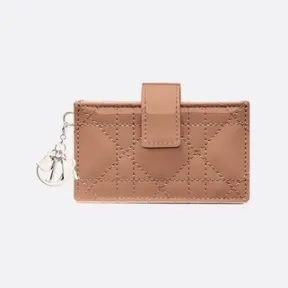 迪奥/Dior 小号玫瑰粉色牛皮革 Lady Dior 卡夹 S0074OVRB-M49P