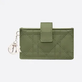 迪奥/Dior 小号玉石灰色漆皮牛皮革 Lady Dior 卡夹 S0074OVRB-M52H