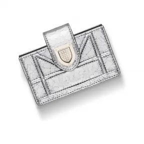 迪奥/Dior “diorama”亮银色金属光泽裂纹鹿皮三角形衬料卡套 S0325OCVW_M090