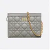 迪奥/Dior Dior Caro 链条手袋 灰色柔软牛皮革藤格纹搭配链条 S5106UWHC_M41G_TU