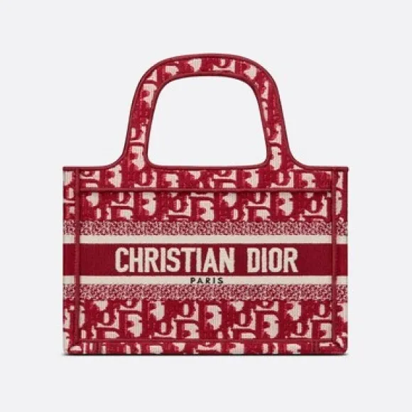 迪奥/Dior 迷你 Book Tote 手袋 酒红色 Oblique 印花 (22.5 x 15 x 6 cm) S5475ZRIW_M17E_TU
