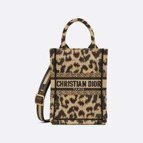 迪奥/Dior 迷你 Book Tote 手机袋 米色 Mizza 图案刺绣 (13 x 18 x 5 cm) S5555CRHM_M918_TU