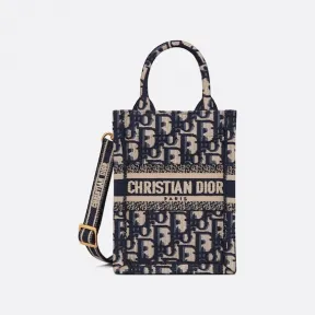 迪奥/Dior 迷你 Book Tote 手机袋 蓝色 Oblique 印花 (13 x 18 x 5 cm) S5555CRIW_M928_TU