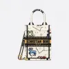迪奥/Dior 迷你 Book Tote 手机袋 奶白色面料多色 Dior Pixel Zodiac 图案刺绣 (13 x 18 x 5 cm) S5555CRTY_M941_TU