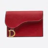 迪奥/Dior 樱桃红小号牛皮革马鞍钱包 S5611CWVG-M52R
