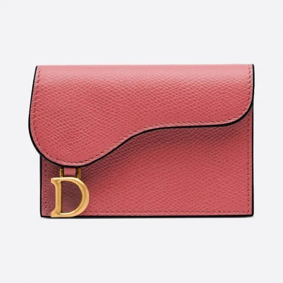 迪奥/Dior 小号灰粉色牛皮革马鞍翻盖卡夹 S5611CWVG-M59P