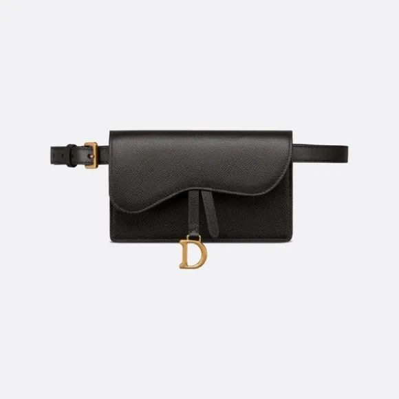 迪奥/Dior 马鞍腰包 黑色粒面牛皮革 S5619CBAA_M900_TU