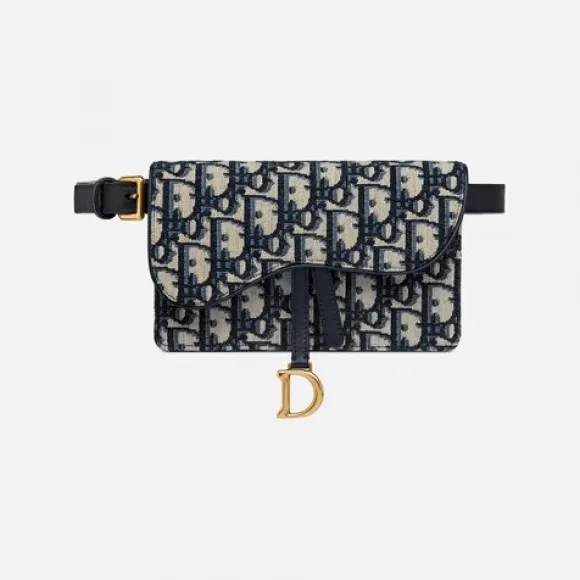 迪奥/Dior 蓝色Oblique印花马鞍腰包 S5619CTZQ-M928