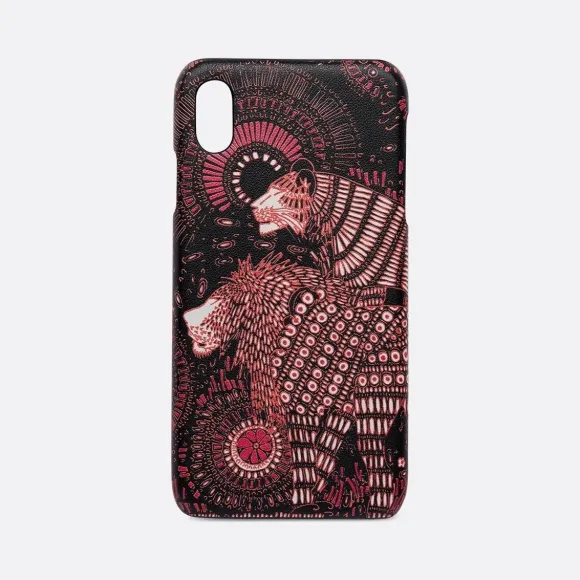 迪奥/Dior 桃红色多色牛皮革 Lady Dior Dior Animals iPhone XS Max 动物图案手机套 S8042OSFA-M929