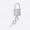 迪奥/Dior Dior Oblique 图案中号金属覆层挂锁钥匙链 V0513HOMMT-D000