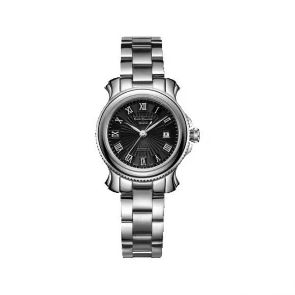 艾米龙/Emile Chouriet 时光之翼系列 精钢 内钨钢外精钢双表圈 自动机械 女表 06.1156.L.6.8W.55.6