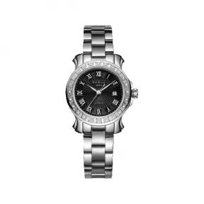 艾米龙/Emile Chouriet 时光之翼系列 精钢 双表圈镶嵌24颗天然钻石 自动机械 女表 06.1156.L.6.E6.55.6