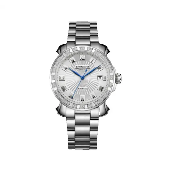 艾米龙/Emile Chouriet 时光之翼系列 精钢 双表圈镶嵌48颗天然钻石 自动机械 男表 08.1156.G.6.E6.25.6
