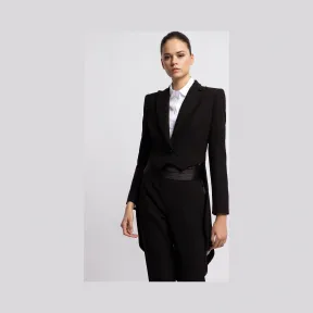 安普里奥·阿玛尼/Emporio Armani 驳领绉绸单排扣燕尾晚礼服  41871591de