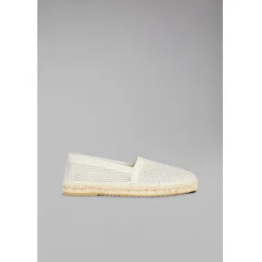 乔治阿玛尼/Giorgio Armani 镂花皮革草编凉鞋 11429609cs