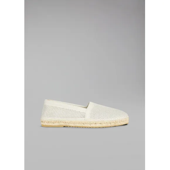 乔治阿玛尼/Giorgio Armani 镂花皮革草编凉鞋 11429609cs