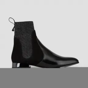 安普里奥·阿玛尼/Emporio Armani 金银线与绒面革细节磨面皮革切尔西靴 11589778vt