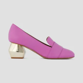 安普里奥·阿玛尼/Emporio Armani 镀铬六角形鞋跟纳帕皮女鞋 11639426cj