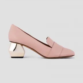 安普里奥·阿玛尼/Emporio Armani 镀铬六角形鞋跟纳帕皮女鞋 11647155dl