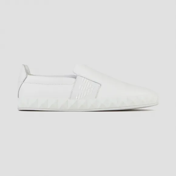 安普里奥·阿玛尼/Emporio Armani 徽标款皮革便鞋 11671187hw