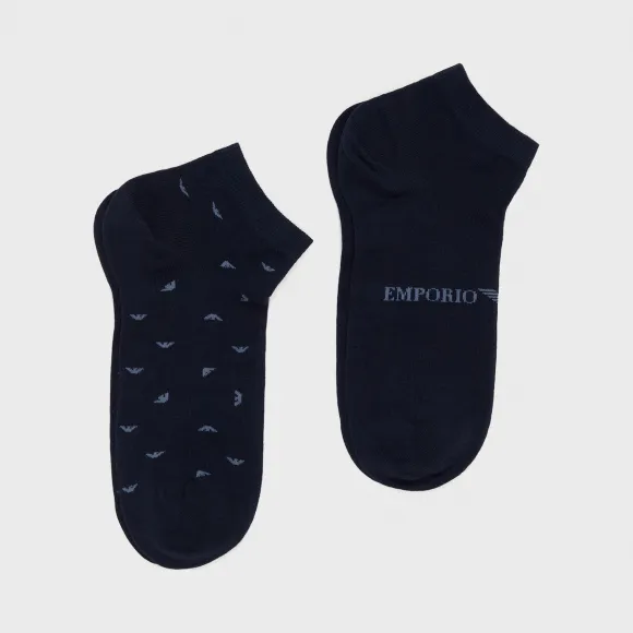 安普里奥·阿玛尼/Emporio Armani 通体鹰标训练袜两双装 46662343hv