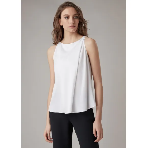 乔治阿玛尼/Giorgio Armani 垂褶真丝素绉缎上衣 38824829en