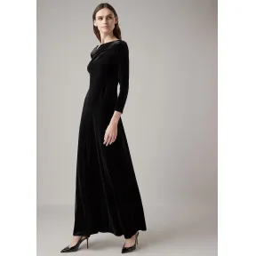 乔治阿玛尼/Giorgio Armani 不对称领口精梳雪尼尔连衣长裙 34918962vp