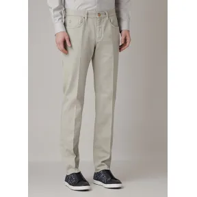 乔治阿玛尼/Giorgio Armani 成衣染色人字纹编制面料锥形低腰牛仔裤 42733388qe