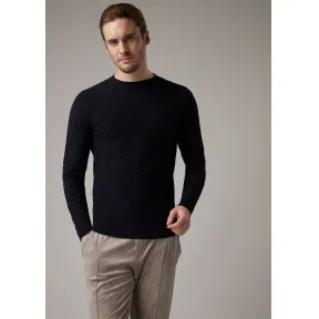 乔治阿玛尼/Giorgio Armani 人字纹提花初剪羊毛毛线衫 39928208mf