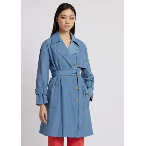 安普里奥·阿玛尼/Emporio Armani 配腰带双面涤纶塔夫绸风衣 41865809ga