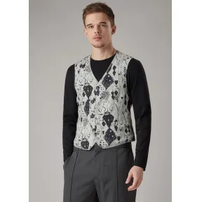 乔治阿玛尼/Giorgio Armani 成衣普洗印花铜氨丝斜纹布单排扣马甲 41875112xk