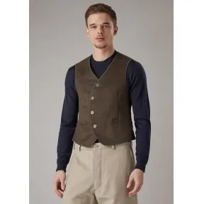 乔治阿玛尼/Giorgio Armani 圆形纽扣门襟棉质鼹鼠皮马甲 41878174wg