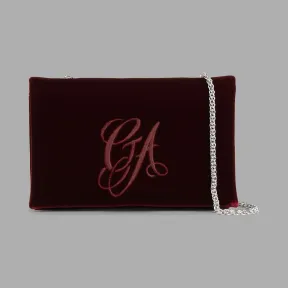 乔治阿玛尼/Giorgio Armani 刺绣徽标款天鹅绒斜挎包 45416048en