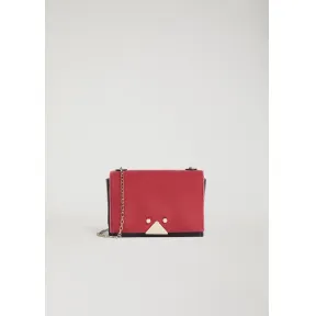 安普里奥·阿玛尼/Emporio Armani 三角扣开合天鹅绒与皮革迷你包 45434178sg