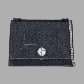 乔治阿玛尼/Giorgio Armani 标识细节牛仔布单肩包 45447628tk