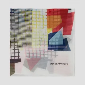 安普里奥·阿玛尼/Emporio Armani 皱纱带抽象印花头巾 46625926wf