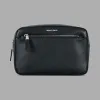 乔治阿玛尼/Giorgio Armani 拉链光滑皮革化妆包 46634096st