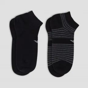 安普里奥·阿玛尼/Emporio Armani 棉混纺两双装袜子  46634199ow