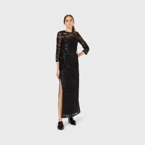 安普里奥·阿玛尼/Emporio Armani 带刺绣亮片和波纹的连衣长裙 34994328aj