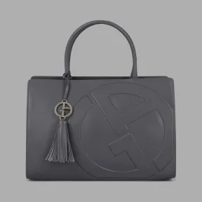 乔治阿玛尼/Giorgio Armani 立体 GA 徽标款皮革托特包 55017613hx