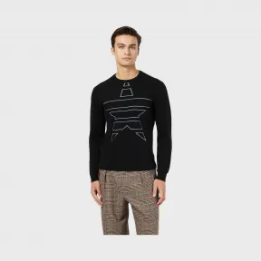 安普里奥·阿玛尼/Emporio Armani 时尚提花图案羊毛混纺毛线衫 14008970ab