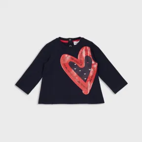 安普里奥·阿玛尼/Emporio Armani 大幅心形印花平纹布毛线衫 12384131tq