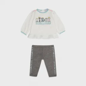 安普里奥·阿玛尼/Emporio Armani 动物纹印花毛线衫加打底裤套装 46660596po