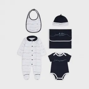 安普里奥·阿玛尼/Emporio Armani 含婴儿套装、无檐小帽、婴儿连体衣、围兜和防尘袋的礼品套装 46659887kl